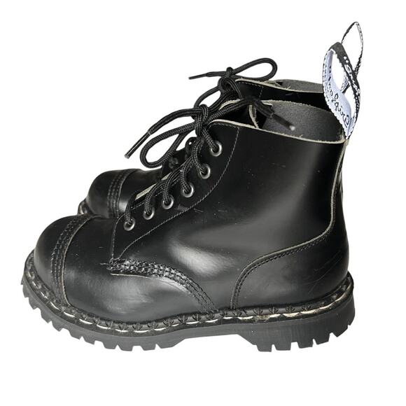 Original Gripfast Black Cap 6 Eye Steel Toe Leather Combat Boots Size 3.5 UK - Picture 2 of 14